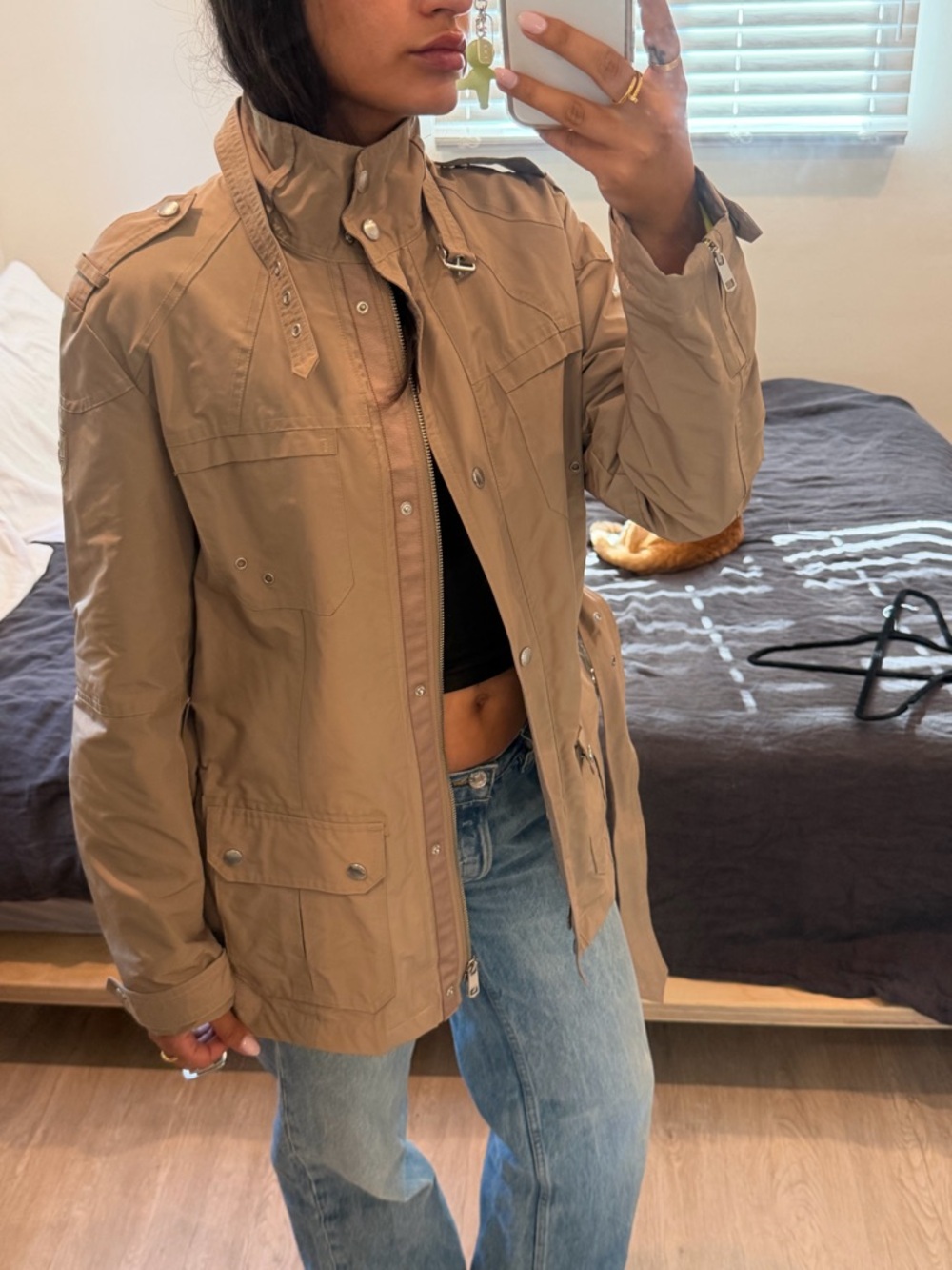 Tommy Hilfiger Tan Military-Style rain/Field Jacket